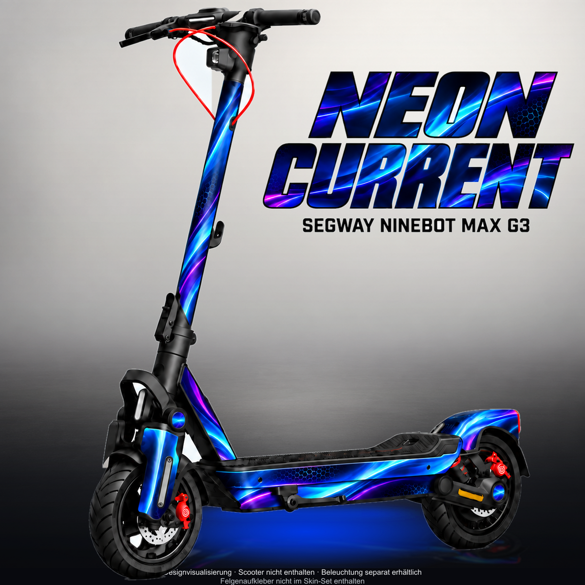 SEGWAY NINEBOT G3 / G3 D / G3 E SKIN | NEON CURRENT – Designvisualisierung mit Licht in der Skinfarbe; Scooter nicht enthalten, Beleuchtung separat erhältlich