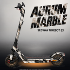 SEGWAY NINEBOT E3 / E3 PRO SKIN | AURUM MARBLE – Studiofoto mit Licht in der Skinfarbe; Scooter und Beleuchtung separat erhältlich