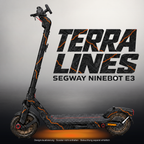 SEGWAY NINEBOT E3 / E3 PRO SKIN | TERRA LINES – Studiofoto mit Licht in der Skinfarbe; Scooter und Beleuchtung separat erhältlich