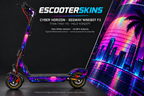 SEGWAY NINEBOT F3 / F3 PRO SKIN | CYBER HORIZON – Holo-Effekt simuliert; +24,99 EUR Aufpreis. Digitale Materialsimulation, keine physische Druckprobe. Nur Body-Skin; Trittbrett und Felgenaufkleber separat; Scooter nicht enthalten.