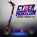 SEGWAY NINEBOT F3 / F3 PRO SKIN | CYBER HORIZON – Studiofoto mit Licht in der Skinfarbe; Scooter und Beleuchtung separat erhältlich