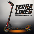 SEGWAY NINEBOT F3 / F3 PRO SKIN | TERRA LINES – Studiofoto mit Licht in der Skinfarbe; Scooter und Beleuchtung separat erhältlich