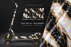 SEGWAY NINEBOT G2 MAX SKIN | AURUM MARBLE – Holo-Effekt simuliert; +24,99 EUR Aufpreis. Digitale Materialsimulation, keine physische Druckprobe. Nur Body-Skin; Trittbrett und Felgenaufkleber separat; Scooter nicht enthalten.