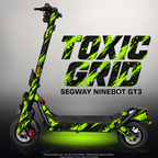 SEGWAY NINEBOT GT3 SKIN | TOXIC GRID – Designvisualisierung mit Licht in der Skinfarbe; Scooter nicht enthalten, Beleuchtung separat erhältlich