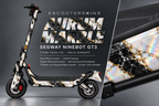 SEGWAY NINEBOT GT3 SKIN | AURUM MARBLE – Holo-Effekt simuliert; +24,99 EUR Aufpreis. Digitale Materialsimulation, keine physische Druckprobe. Nur Body-Skin; Trittbrett und Felgenaufkleber separat; Scooter nicht enthalten.