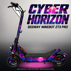 SEGWAY NINEBOT ZT3 PRO / ZT3 PRO D SKIN | CYBER HORIZON – Studiofoto mit Licht in der Skinfarbe; Scooter und Beleuchtung separat erhältlich