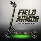 VMAX NEW VX4 SKIN | FIELD ARMOR – Studiofoto mit Licht in der Skinfarbe; Scooter und Beleuchtung separat erhältlich