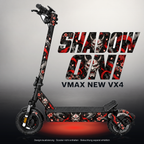VMAX NEW VX4 SKIN | SHADOW ONI – Studiofoto mit Licht in der Skinfarbe; Scooter und Beleuchtung separat erhältlich