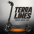 VMAX NEW VX4 SKIN | TERRA LINES – Studiofoto mit Licht in der Skinfarbe; Scooter und Beleuchtung separat erhältlich