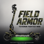 TEVERUN FIGHTER MINI / PRO SKIN | FIELD ARMOR – Designvisualisierung mit Licht in der Skinfarbe; Scooter nicht enthalten, Beleuchtung separat erhältlich