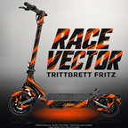 TRITTBRETT FRITZ SKIN | RACE VECTOR – Designvisualisierung mit Licht in der Skinfarbe; Scooter nicht enthalten, Beleuchtung separat erhältlich