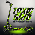TRITTBRETT FRITZ SKIN | TOXIC GRID – Designvisualisierung mit Licht in der Skinfarbe; Scooter nicht enthalten, Beleuchtung separat erhältlich