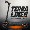 TRITTBRETT FRITZ SKIN | TERRA LINES – Designvisualisierung mit Licht in der Skinfarbe; Scooter nicht enthalten, Beleuchtung separat erhältlich