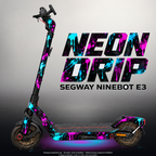 SEGWAY NINEBOT E3 / E3 PRO SKIN | NEON DRIP – Designvisualisierung mit Licht in der Skinfarbe; Scooter nicht enthalten, Beleuchtung separat erhältlich