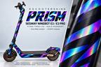 SEGWAY NINEBOT E3 / E3 PRO SKIN | PRISM – Holo-Effekt simuliert; +24,99 EUR Aufpreis. Digitale Materialsimulation, keine physische Druckprobe. Nur Body-Skin; Trittbrett und Felgenaufkleber separat; Scooter nicht enthalten.