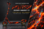 SEGWAY NINEBOT F3 / F3 PRO SKIN | FIRESTORM – Holo-Effekt simuliert; +24,99 EUR Aufpreis. Digitale Materialsimulation, keine physische Druckprobe. Nur Body-Skin; Trittbrett und Felgenaufkleber separat; Scooter nicht enthalten.