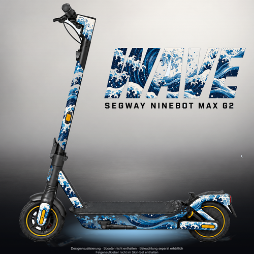 SEGWAY NINEBOT G2 MAX SKIN | WAVE – Designvisualisierung mit Licht in der Skinfarbe; Scooter nicht enthalten, Beleuchtung separat erhältlich