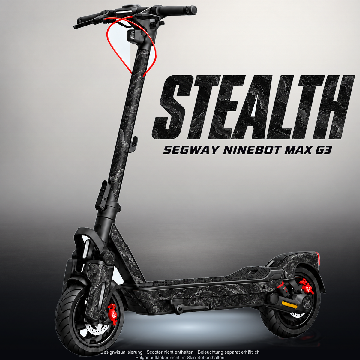 SEGWAY NINEBOT G3 / G3 D / G3 E SKIN | STEALTH – Designvisualisierung mit Licht in der Skinfarbe; Scooter nicht enthalten, Beleuchtung separat erhältlich
