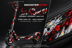 SEGWAY NINEBOT G3 / G3 D / G3 E SKIN | SAMURAI – Holo-Effekt simuliert; +24,99 EUR Aufpreis. Digitale Materialsimulation, keine physische Druckprobe. Nur Body-Skin; Trittbrett und Felgenaufkleber separat; Scooter nicht enthalten.