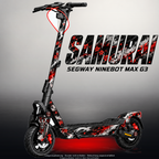 SEGWAY NINEBOT G3 / G3 D / G3 E SKIN | SAMURAI – Designvisualisierung mit Licht in der Skinfarbe; Scooter nicht enthalten, Beleuchtung separat erhältlich