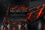 SEGWAY NINEBOT ZT3 PRO / ZT3 PRO D SKIN | FIRESTORM – Holo-Effekt simuliert; +24,99 EUR Aufpreis. Digitale Materialsimulation, keine physische Druckprobe. Nur Body-Skin; Trittbrett und Felgenaufkleber separat; Scooter nicht enthalten.