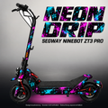 SEGWAY NINEBOT ZT3 PRO / ZT3 PRO D SKIN | NEON DRIP – Studiofoto mit Licht in der Skinfarbe; Scooter und Beleuchtung separat erhältlich