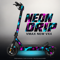 VMAX NEW VX4 SKIN | NEON DRIP – Studiofoto mit Licht in der Skinfarbe; Scooter und Beleuchtung separat erhältlich