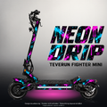 TEVERUN FIGHTER MINI / PRO SKIN | NEON DRIP – Designvisualisierung mit Licht in der Skinfarbe; Scooter nicht enthalten, Beleuchtung separat erhältlich