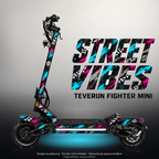 TEVERUN FIGHTER MINI / PRO SKIN | STREET VIBES – Designvisualisierung mit Licht in der Skinfarbe; Scooter nicht enthalten, Beleuchtung separat erhältlich