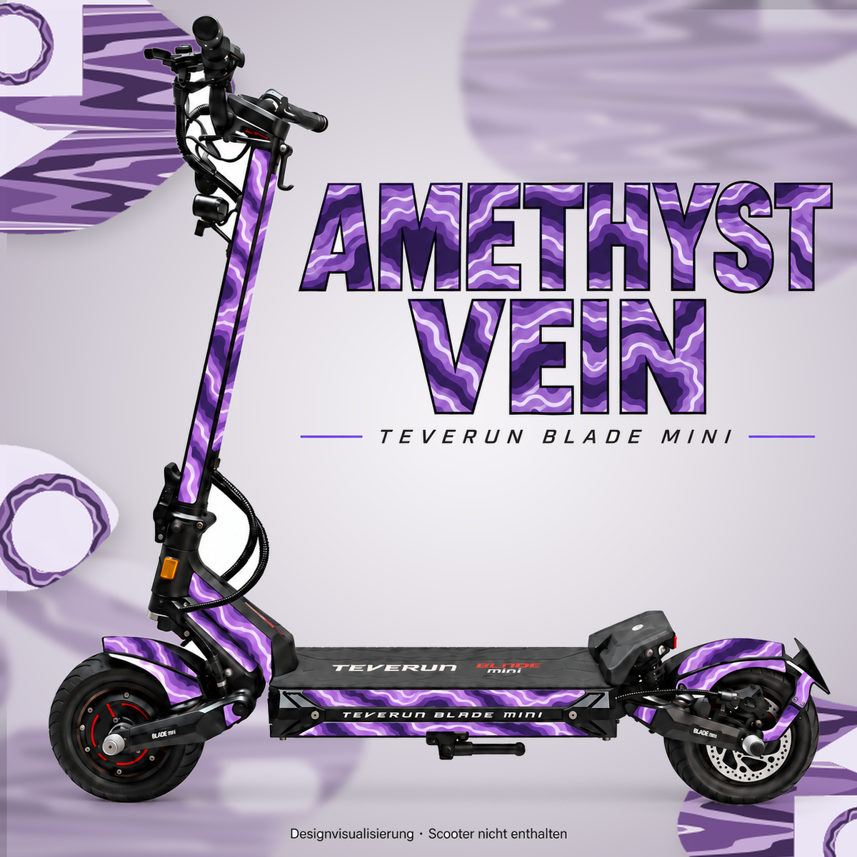 Teverun Blade Mini Skin AMETHYST VEIN – Designvorschau mit Designname
