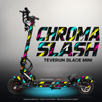 TEVERUN BLADE MINI / PRO / ULTRA SKIN | CHROMA SLASH – Designvisualisierung mit Licht in der Skinfarbe; Scooter nicht enthalten, Beleuchtung separat erhältlich