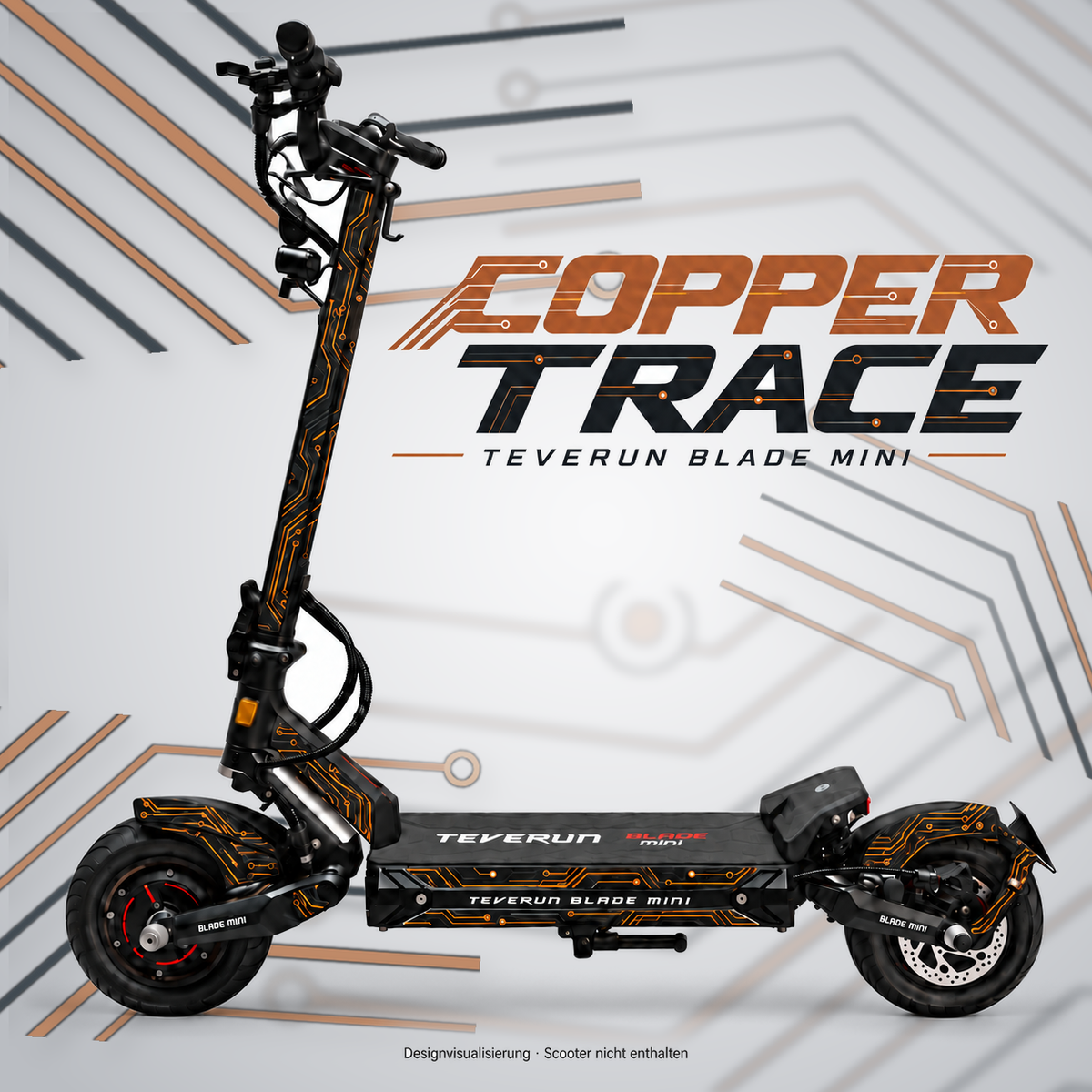 Teverun Blade Mini Skin COPPER TRACE – Designvorschau mit Designname