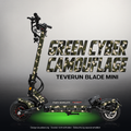TEVERUN BLADE MINI / PRO / ULTRA SKIN | GREEN CYBER CAMOUFLAGE – Designvisualisierung mit Licht in der Skinfarbe; Scooter nicht enthalten, Beleuchtung separat erhältlich