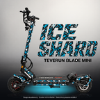 TEVERUN BLADE MINI / PRO / ULTRA SKIN | ICE SHARD – Designvisualisierung mit Licht in der Skinfarbe; Scooter nicht enthalten, Beleuchtung separat erhältlich