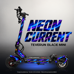 TEVERUN BLADE MINI / PRO / ULTRA SKIN | NEON CURRENT – Studiofoto mit Licht in der Skinfarbe; Scooter und Beleuchtung separat erhältlich