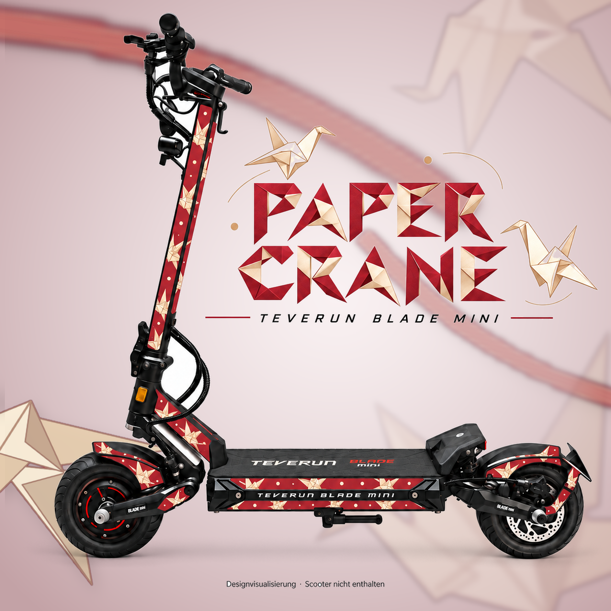 Teverun Blade Mini Skin PAPER CRANE – Designvorschau mit Designname