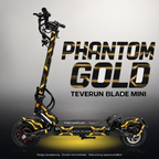 TEVERUN BLADE MINI / PRO / ULTRA SKIN | PHANTOM GOLD – Designvisualisierung mit Licht in der Skinfarbe; Scooter nicht enthalten, Beleuchtung separat erhältlich