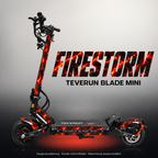 TEVERUN BLADE MINI / PRO / ULTRA SKIN | FIRESTORM – Designvisualisierung mit Licht in der Skinfarbe; Scooter nicht enthalten, Beleuchtung separat erhältlich