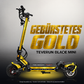TEVERUN BLADE MINI / PRO / ULTRA SKIN | GEBÜRSTETES GOLD – Designvisualisierung mit Licht in der Skinfarbe; Scooter nicht enthalten, Beleuchtung separat erhältlich