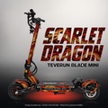 TEVERUN BLADE MINI / PRO / ULTRA SKIN | SCARLET DRAGON – Studiofoto mit Licht in der Skinfarbe; Scooter und Beleuchtung separat erhältlich
