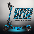TEVERUN BLADE MINI / PRO / ULTRA SKIN | STRIPES BLUE – Studiofoto mit Licht in der Skinfarbe; Scooter und Beleuchtung separat erhältlich