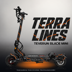 TEVERUN BLADE MINI / PRO / ULTRA SKIN | TERRA LINES – Studiofoto mit Licht in der Skinfarbe; Scooter und Beleuchtung separat erhältlich