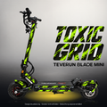 TEVERUN BLADE MINI / PRO / ULTRA SKIN | TOXIC GRID – Designvisualisierung mit Licht in der Skinfarbe; Scooter nicht enthalten, Beleuchtung separat erhältlich