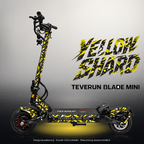 TEVERUN BLADE MINI / PRO / ULTRA SKIN | YELLOW SHARD – Designvisualisierung mit Licht in der Skinfarbe; Scooter nicht enthalten, Beleuchtung separat erhältlich