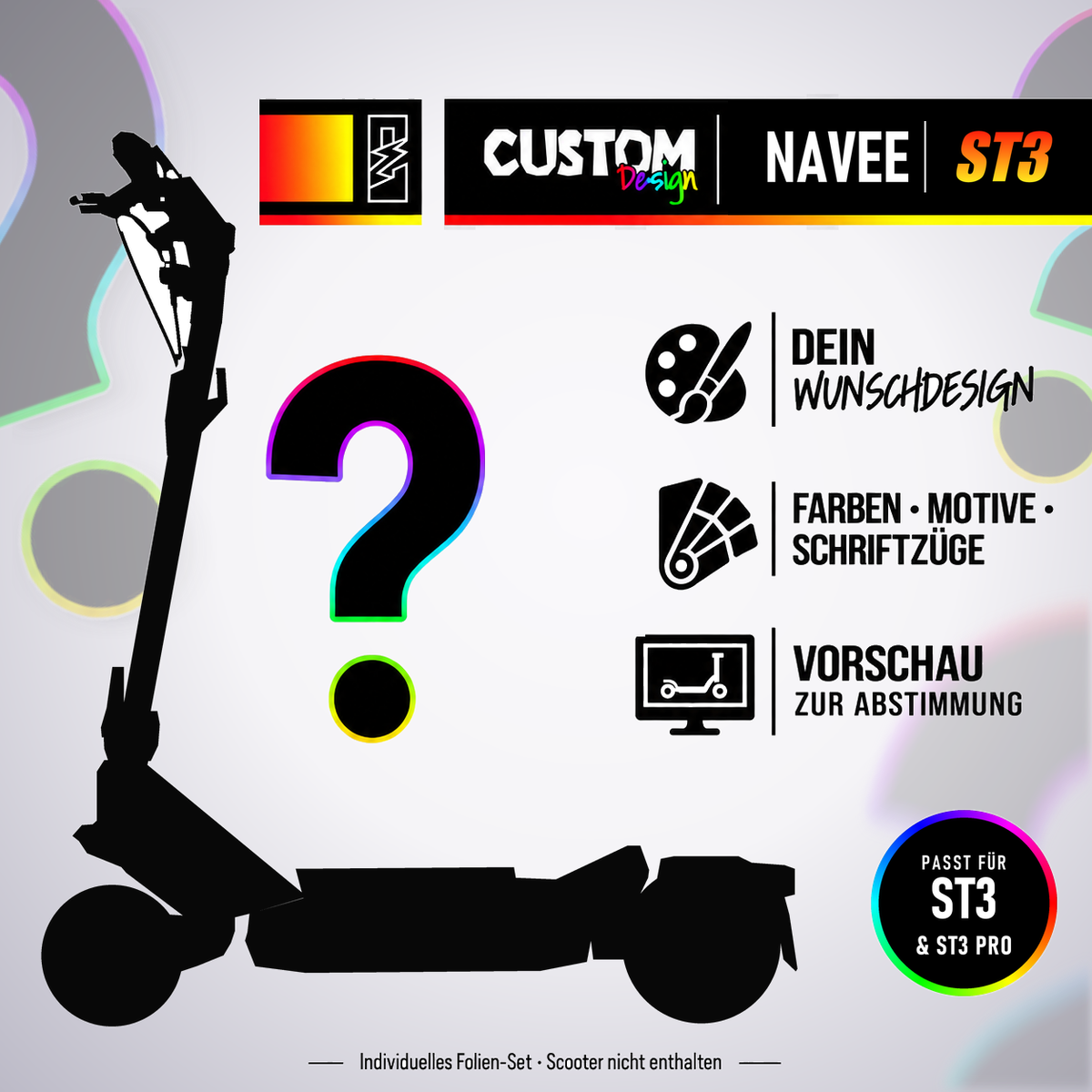 NAVEE ST3 / ST3 Pro Skin – Custom Wunschdesign | Escooter Skins