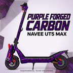 NAVEE UT5 Max Skin PURPLE FORGED CARBON – Designvisualisierung. Reifenaufkleber separat erhältlich. Scooter nicht enthalten.
