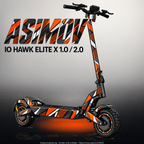 IO HAWK ELITE X 1.0 / 2.0 SKIN | ASIMOV – Designvisualisierung im Studio-Look mit Licht in der Skinfarbe; Scooter nicht enthalten, Beleuchtung separat erhältlich