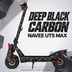 NAVEE UT5 Max Skin DEEP BLACK CARBON – Designvisualisierung. Reifenaufkleber separat erhältlich. Scooter nicht enthalten.