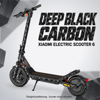 Xiaomi Electric Scooter 6 Skin DEEP BLACK CARBON – Designvisualisierung. Reifenaufkleber separat erhältlich. Scooter nicht enthalten.