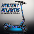 IO HAWK ELITE X 1.0 / 2.0 SKIN | MYSTERY ATLANTIS – Designvisualisierung mit Licht in der Skinfarbe; Scooter nicht enthalten, Beleuchtung separat erhältlich